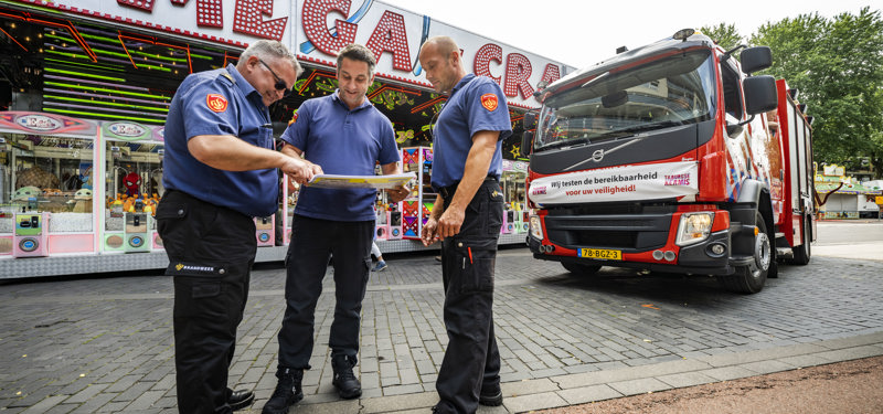 Brandweer test bereikbaarheid Tilburgse kermis